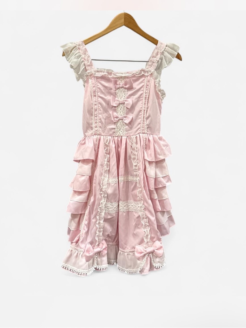 Litasi coquette dress size S Pink Ruffle Lace cottage feminine cosplay romantic